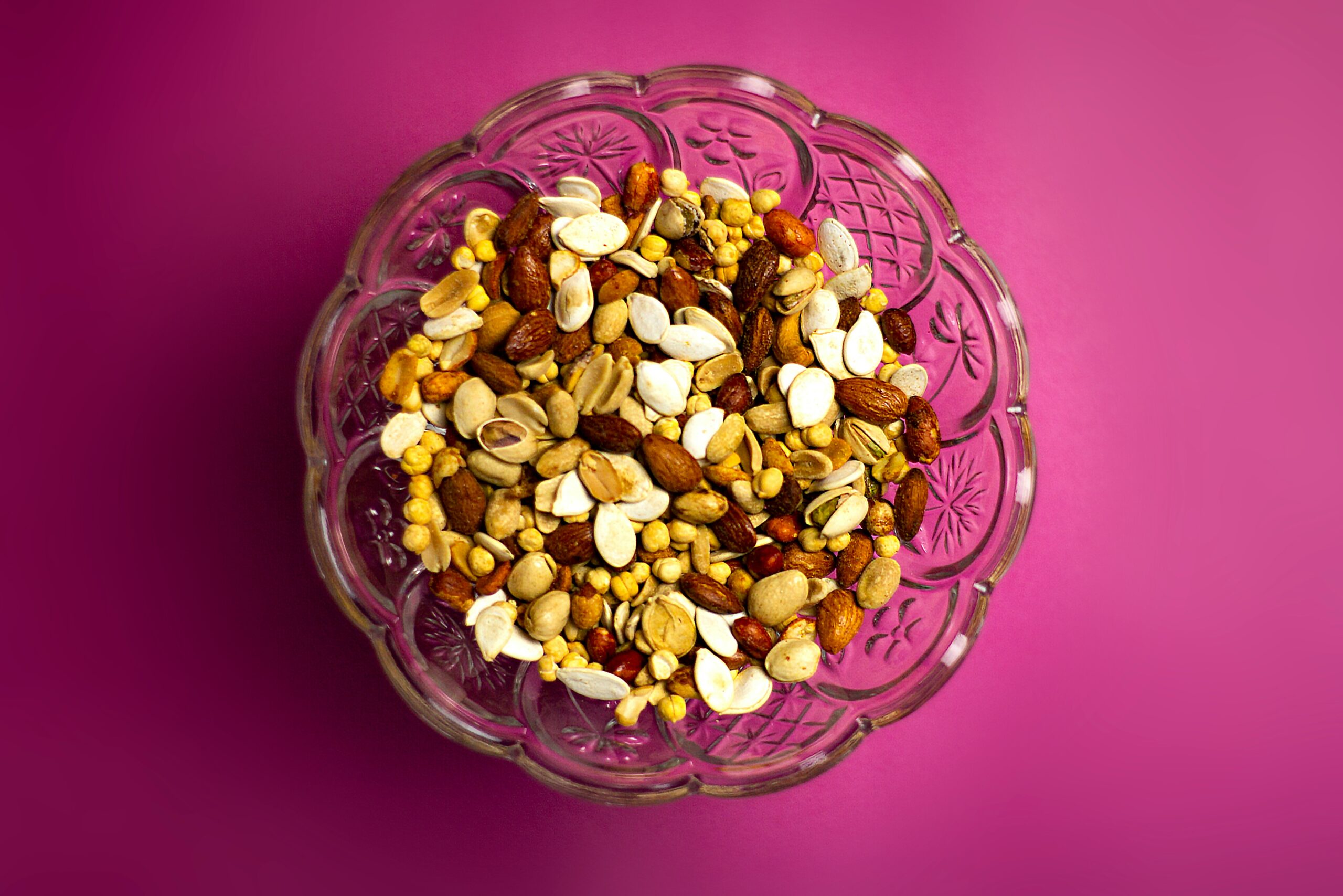 Healthy snack options like almonds and walnuts